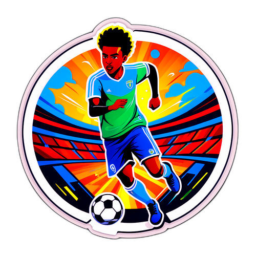 Actionfylt scene med Semenyo som dribler fotball