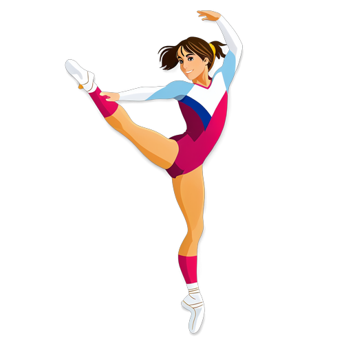 Inspire-se na Lendária Nadia Comaneci: A Arte da Ginástica em um Adesivo Incrível!