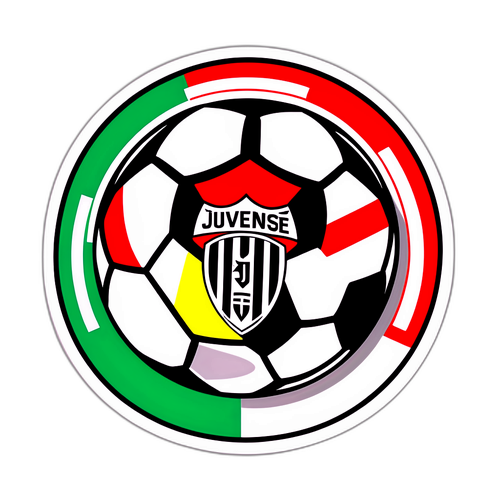 Autocolant cu minge de fotbal și siglele Cremonese și Juventus