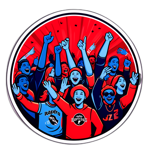 Masayang Madla ng mga Tagasuporta ng Raptors at Jazz