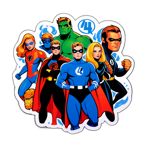 Samolepka s postavami Fantastic Four