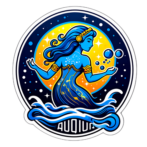 Креативный дизайн знака зодиака Водолей