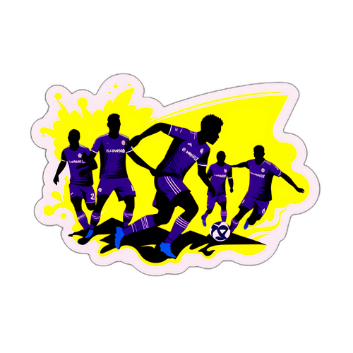 Silhuetas de Jogadores em Ação no Jogo entre Columbus Crew e Orlando City
