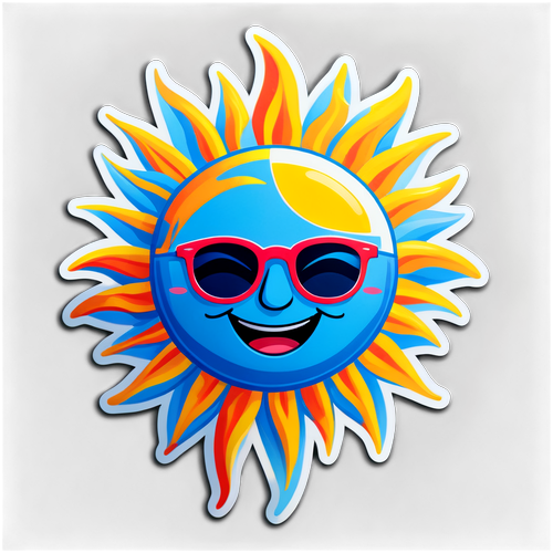 Makukulay na Araw na may Sunglasses