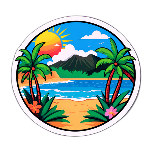 Minimalist Naklejka Celebrująca Urodę Puerto Rico