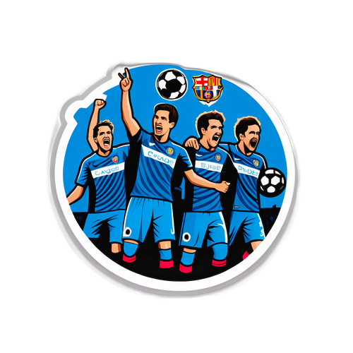 클럽 브루겔과 바르셀로나의 경기를 응원하는 축구 팬들의 모습