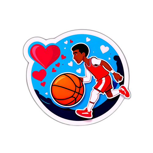 Basketball Love Valentine Sticker