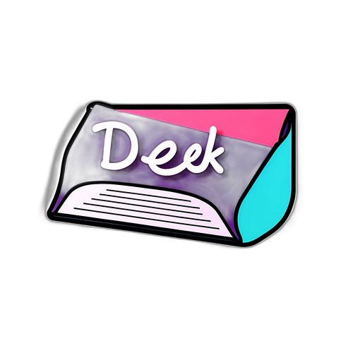 Дизайн с конвертом и документами, слово 'Dek'