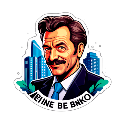 Stylisierte Aufkleber von René Benko