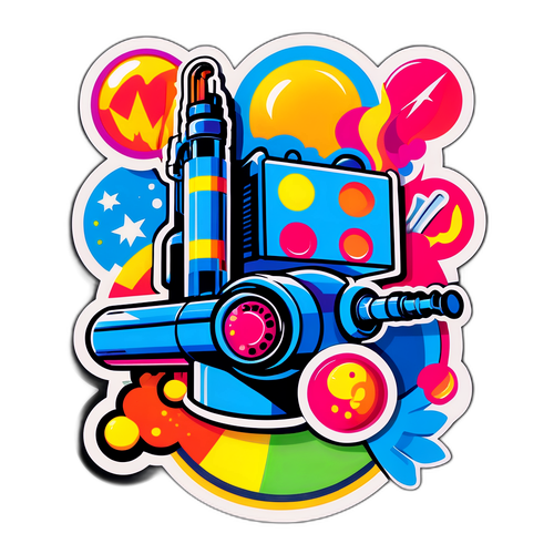 Наклейка в стилі поп-арт, що відображає вплив Інтерпайп на промисловість