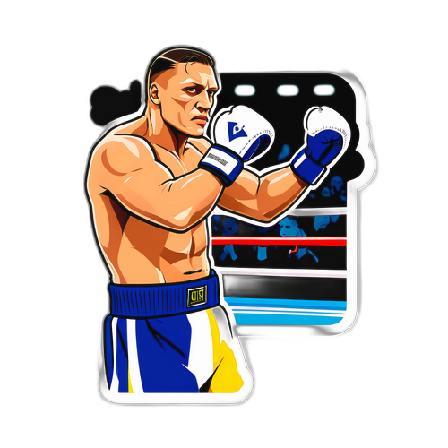 Autocolant Oleksandr Usyk în postura de box