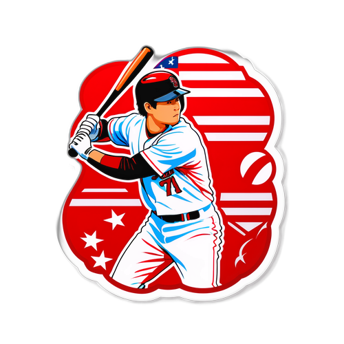 大谷翔平揮棒瞬間的貼紙