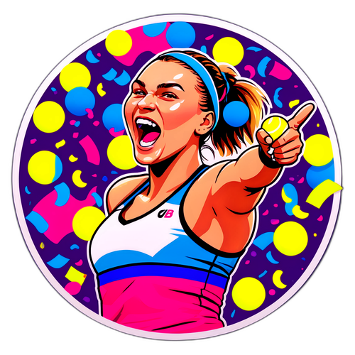 Adesivo Colorato di Aryna Sabalenka in Festa