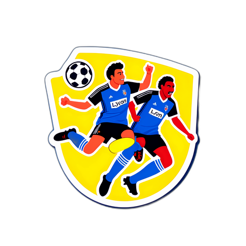 สติ๊กเกอร์ฟุตบอลที่สนุกสนานในลียง