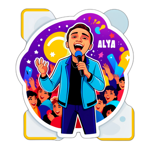 Иллюстрация Ильи Топурии на сцене