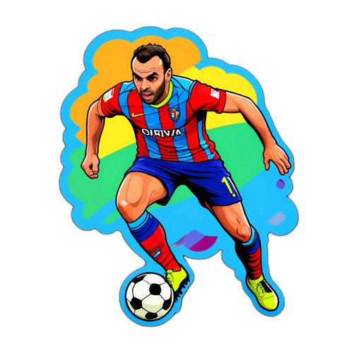 Adesivo pop-art di Goran Pandev che dribbla