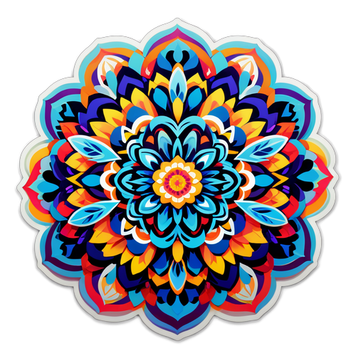 Vibrant Floral Mandala Sticker