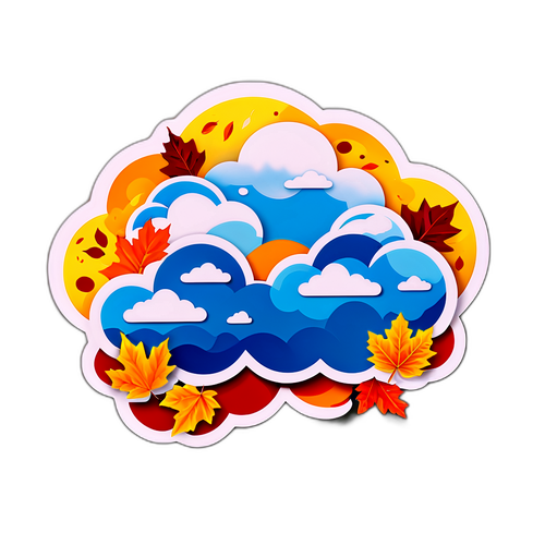 Облака и осенние листья