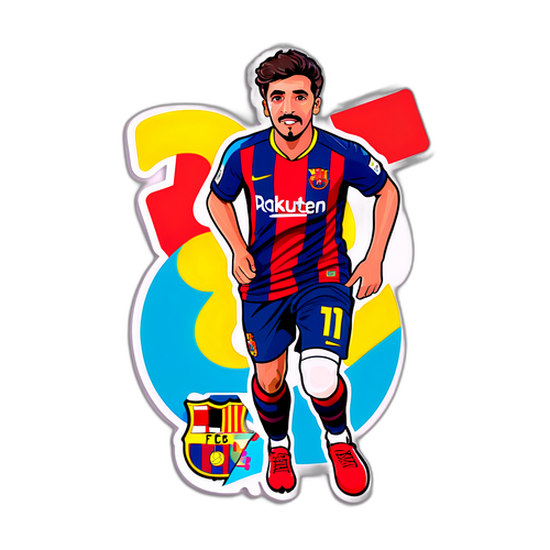 Hravý design Pedriho s číslem dresu