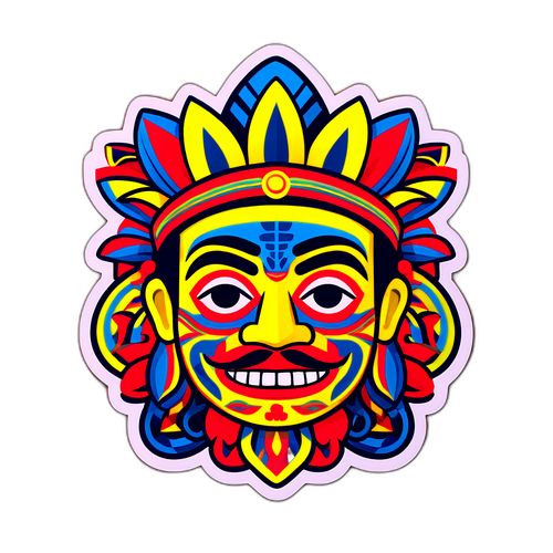 Autocollant inspiré des éléments traditionnels colombiens