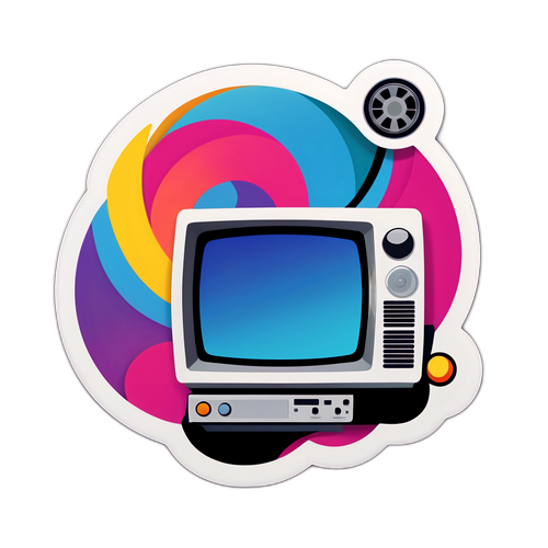 Design astratto di un televisore Mediaset in evoluzione in un film strip