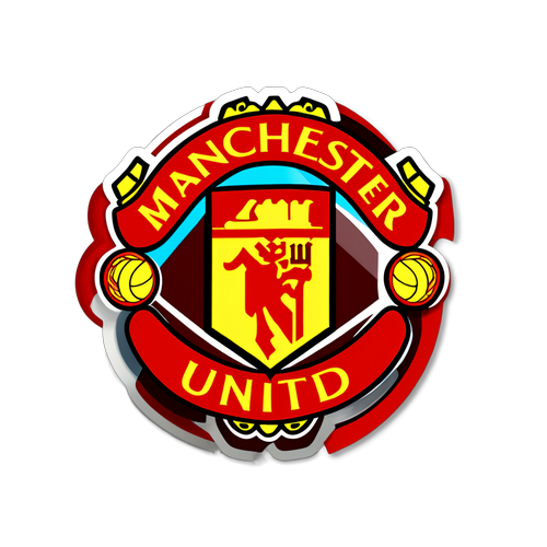 Manchester United Emblem och Fotboll Klistermärke