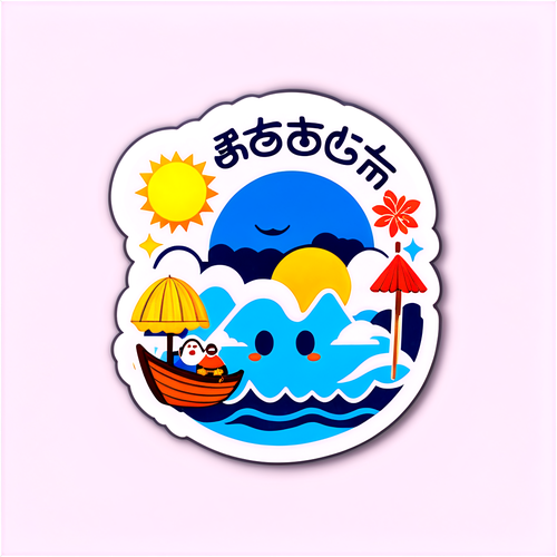  Kochiの天気と名物のキャラクターシール 