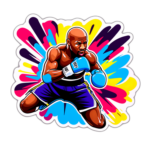 Dynamic Boxing Sticker of Floyd Mayweather