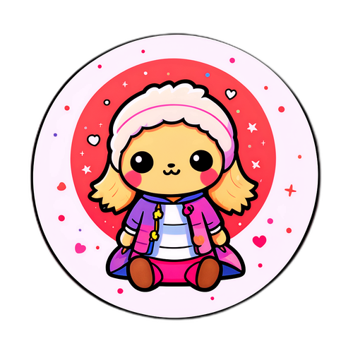 Sticker, joka yhdistää Katja Ståhlinin söpöt piirustustaidot ja elämänviisautta.