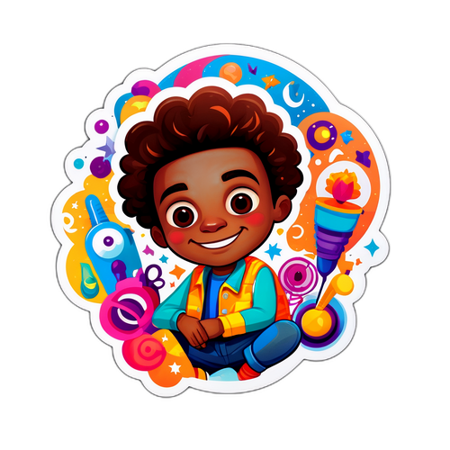 Malikhain na Sticker na May Temang Si Quentin Millora Brown