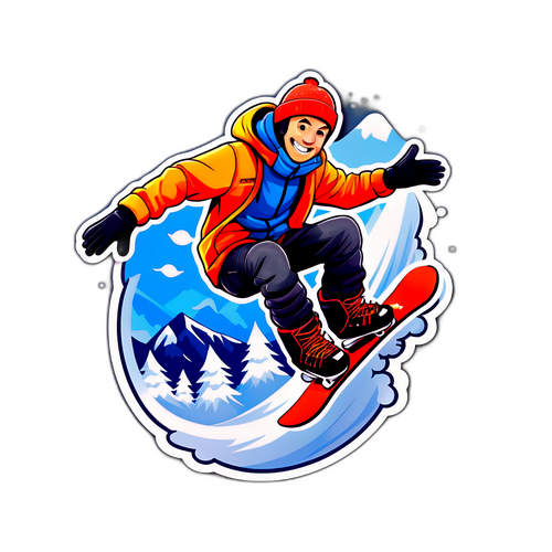 Actionfylt snowboardklistremerke av Egil Seem