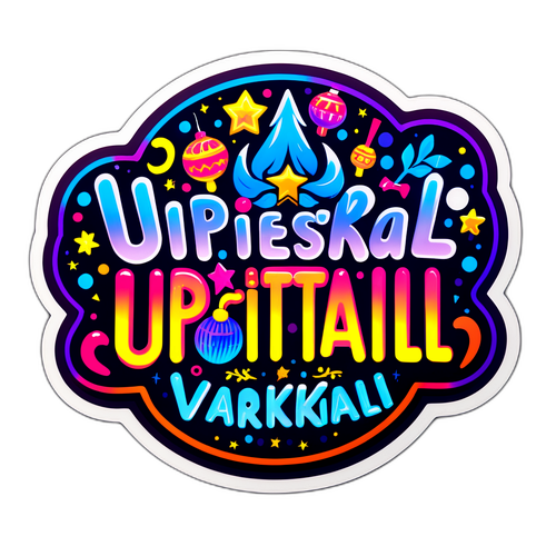 Festlig klistermärke med "Uppesittarkväll"
