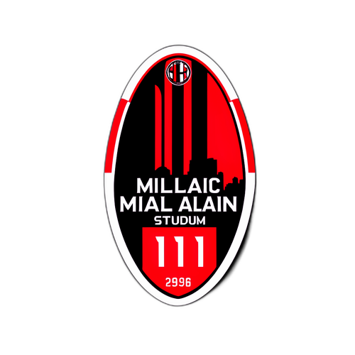 Design minimalist cu silueta stadionului AC Milan