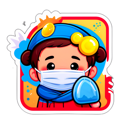 流感防护措施提醒贴纸