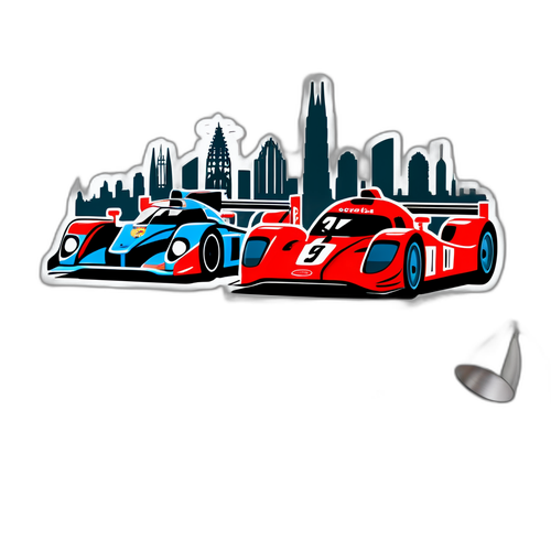 Mga Legendary na Sasakyan sa Karera sa Likod ng Skyline ng Barcelona