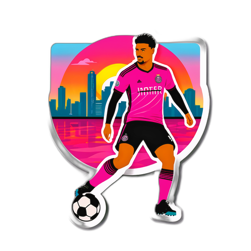 Sticker של כדורגלן בחולצה ורודה של אינטר מיאמי