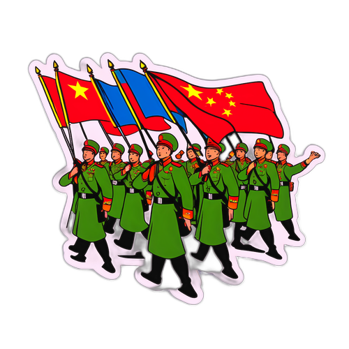 Sticker Quân Đội Trung Quốc Trong Cuộc Diễu Hành