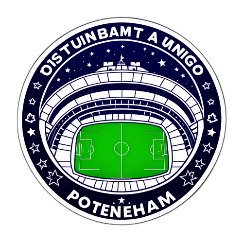 Unik Tottenham-klistremerke med stadion i nattebelysning