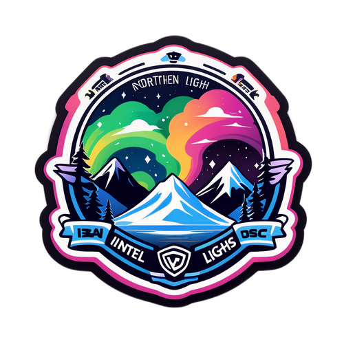 智利與北極光對決的貼紙設計