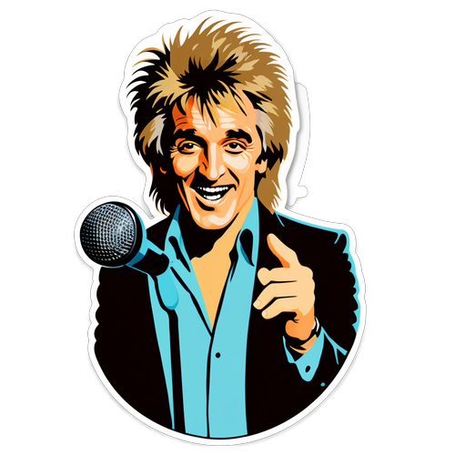 Rod Stewart med klassisk mikrofon