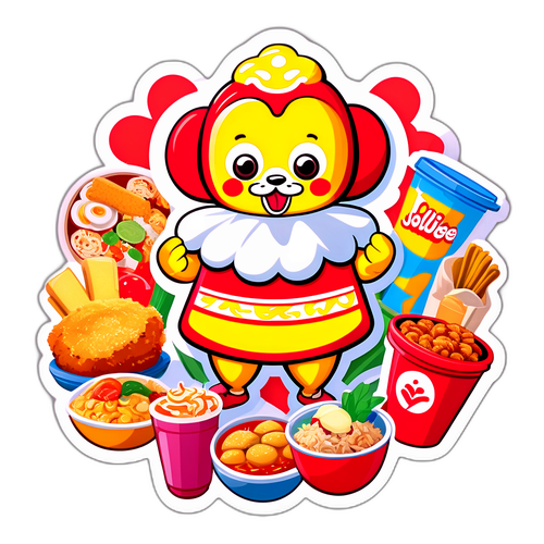 Masayang Sticker ng Jollibee at Mga Paboritong Pagkain