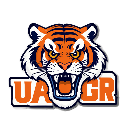 Shocking Auburn Football Sticker: Unleash the Power of "War Eagle!" with Our Fierce Tiger Mascot!