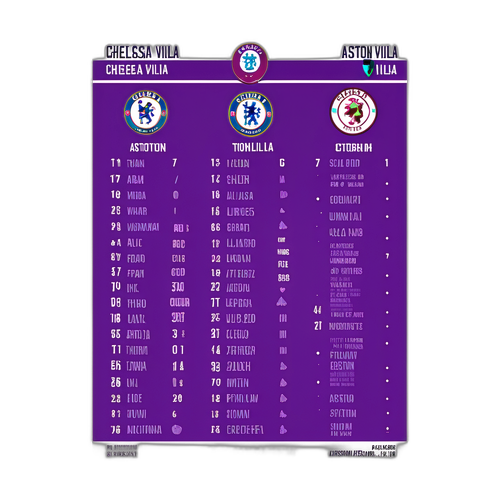 切爾西對阿士東維拉比賽日程貼紙