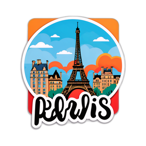 สติกเกอร์กรุงปารีสกับหอไอเฟล