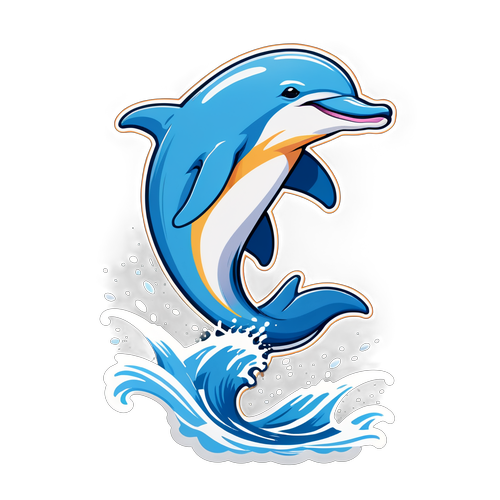 Playful Dolphin Splash Sticker