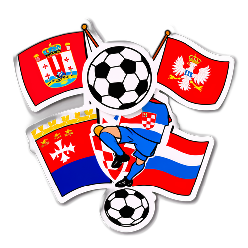 Sticker Perlawanan Bola Sepak Croatia dan Montenegro