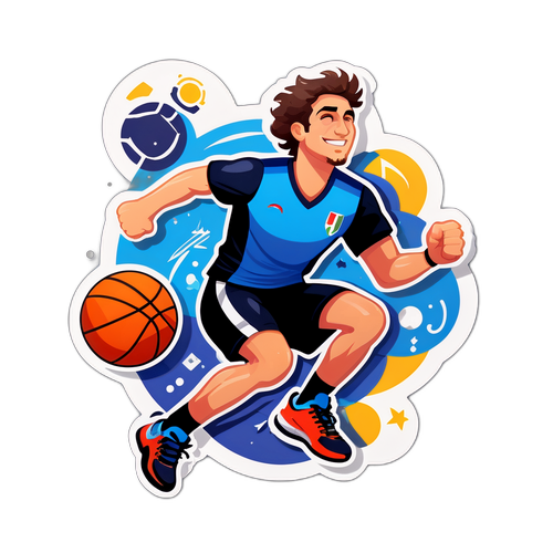 Sticker di Andrea Russo con elementi sportivi