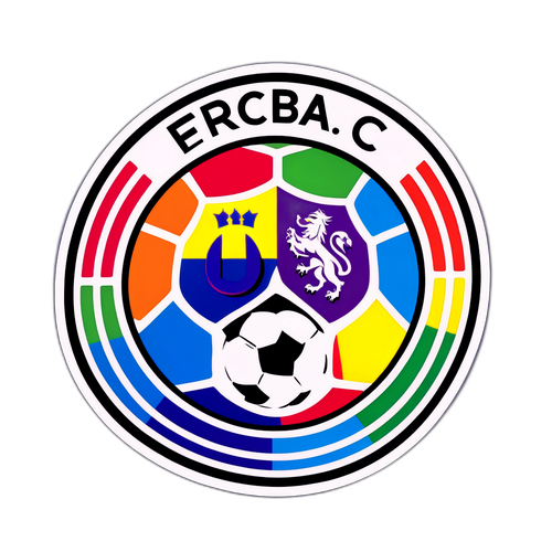 Tem với logo FC màu cầu vồng, thể hiện sự đa dạng của các câu lạc bộ bóng đá
