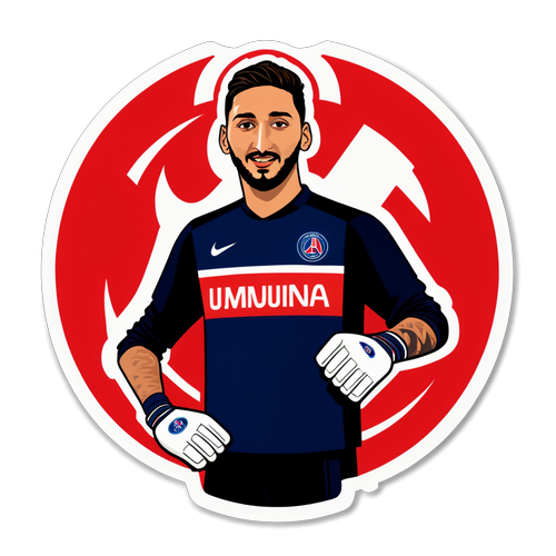 Etichetă pentru Donnarumma cu logo-ul PSG