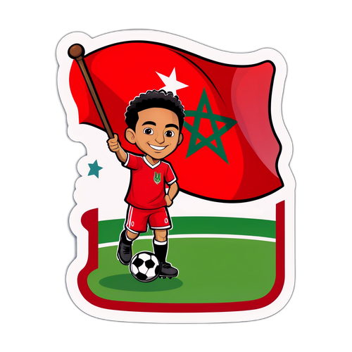 Marokkaanse Voetbalfan Met Vlag